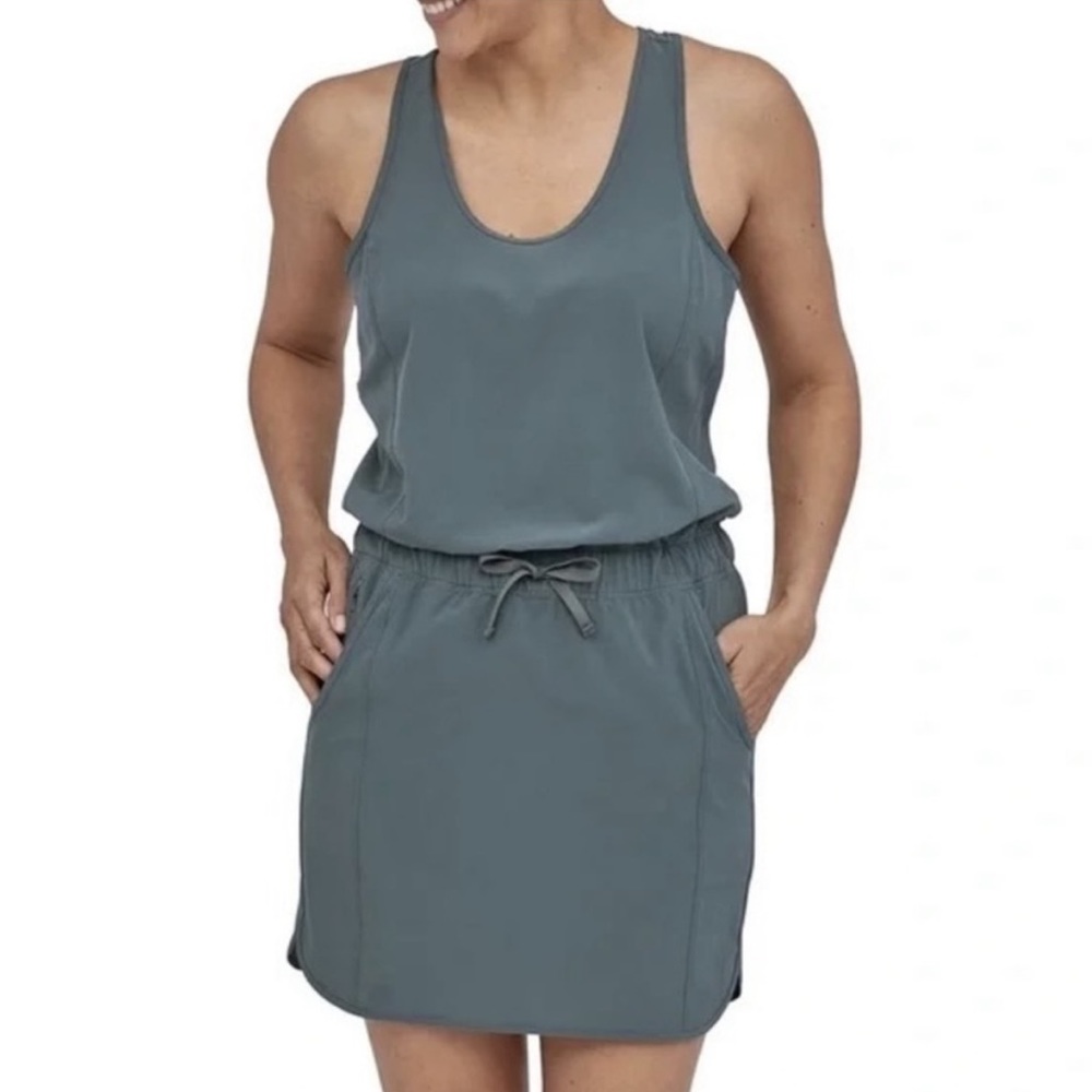 Patagonia Fleetwith Mini Dress Kale Sage Green Lightweight Small